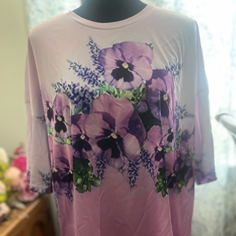 Floral Purple and Green T shirt